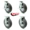 Service Caster 8 Inch Gray Pneumatic Wheel Caster Swivel with Brakes and 2 Rigid SCC, 2PK SCC-100S280-PNB-GRY-TLB-2-R280-2 - alternate 2